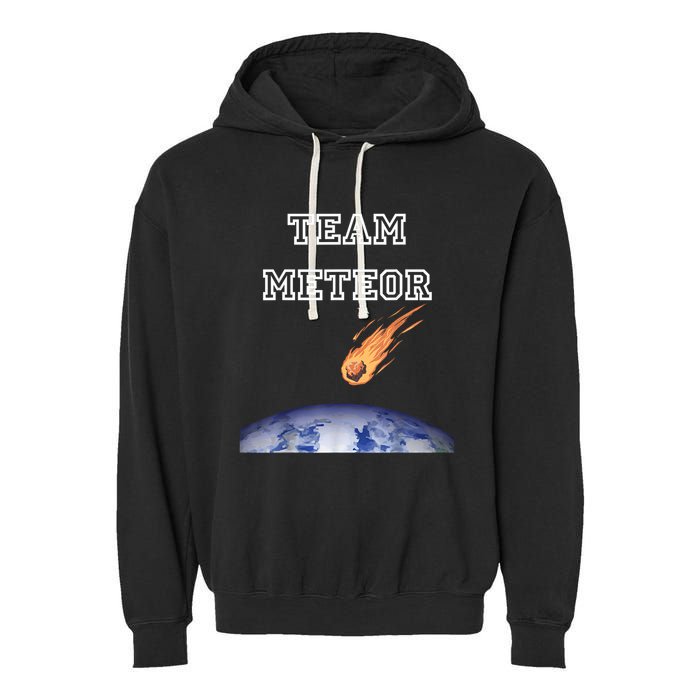 Team Meteor Crashing Into Planet Garment-Dyed Fleece Hoodie