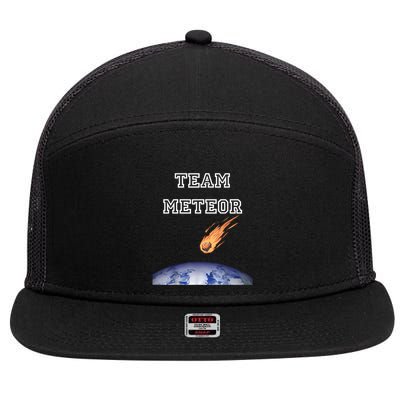 Team Meteor Crashing Into Planet 7 Panel Mesh Trucker Snapback Hat