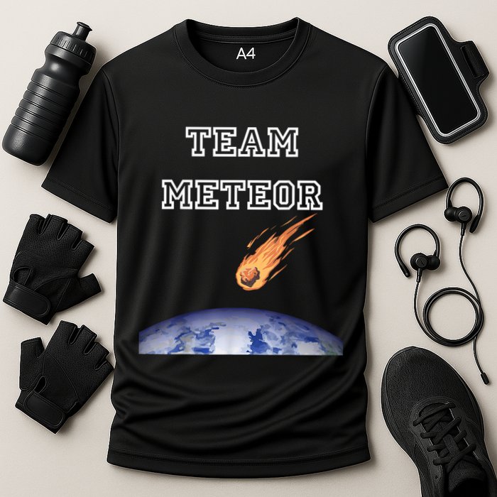 Team Meteor Crashing Into Planet Performance Shirt