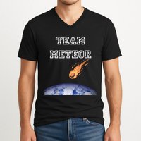 Team Meteor Crashing Into Planet V-Neck T-Shirt