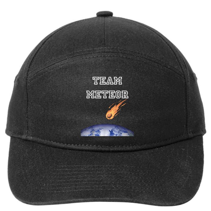 Team Meteor Crashing Into Planet 7-Panel Snapback Hat