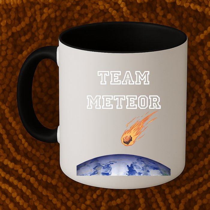 Team Meteor Crashing Into Planet Mug