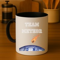 Team Meteor Crashing Into Planet Mug