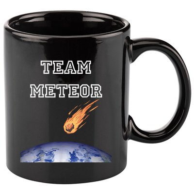 Team Meteor Crashing Into Planet 11oz C Handle Ceramic Mug