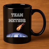 Team Meteor Crashing Into Planet 11oz C Handle Ceramic Mug