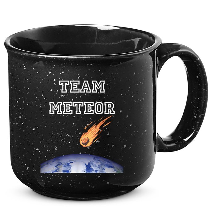 Team Meteor Crashing Into Planet 15oz Campfire Ceramic Mug