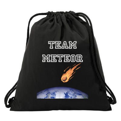 Team Meteor Crashing Into Planet Drawstring Bag