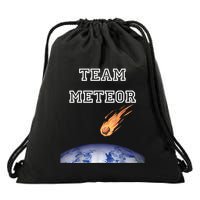 Team Meteor Crashing Into Planet Drawstring Bag