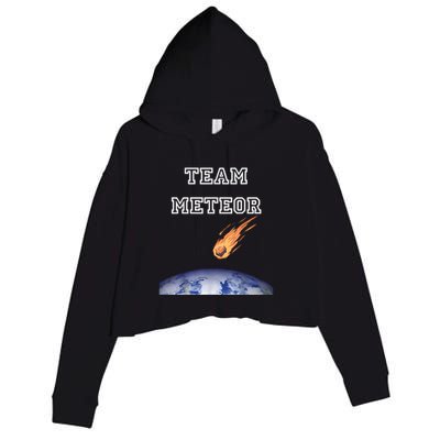 Team Meteor Crashing Into Planet Crop Fleece Hoodie