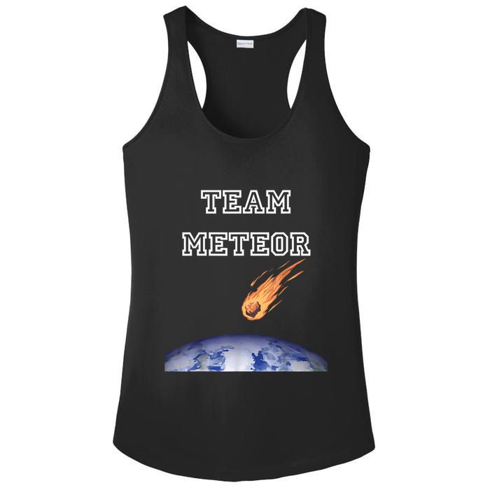 Team Meteor Crashing Into Planet Ladies PosiCharge Competitor Racerback Tank