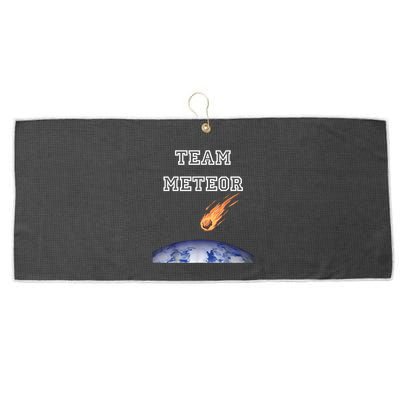 Team Meteor Crashing Into Planet Large Microfiber Waffle Golf Towel
