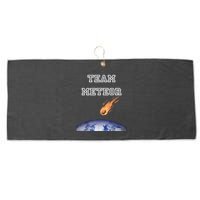 Team Meteor Crashing Into Planet Large Microfiber Waffle Golf Towel