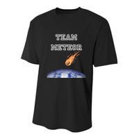 Team Meteor Crashing Into Planet Youth Performance Sprint T-Shirt