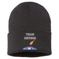 Team Meteor Crashing Into Planet Sustainable Knit Beanie