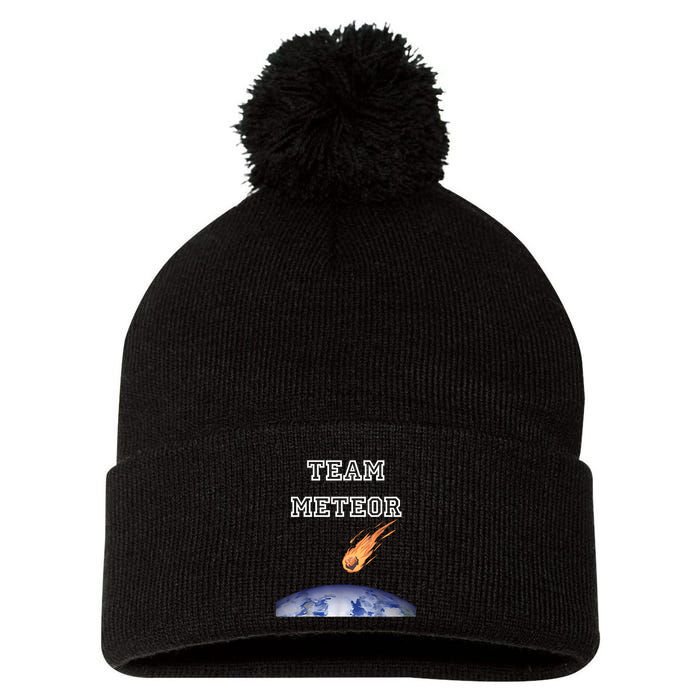 Team Meteor Crashing Into Planet Pom Pom 12in Knit Beanie