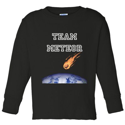 Team Meteor Crashing Into Planet Toddler Long Sleeve Shirt