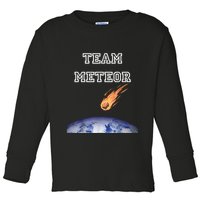 Team Meteor Crashing Into Planet Toddler Long Sleeve Shirt