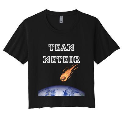 Team Meteor Crashing Into Planet Crop Top