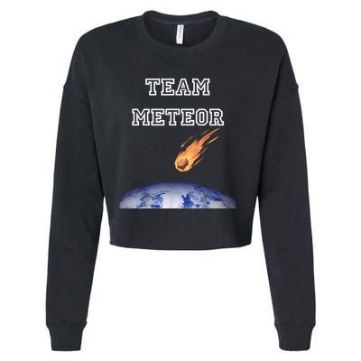 Team Meteor Crashing Into Planet Cropped Pullover Crew