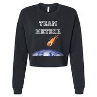 Team Meteor Crashing Into Planet Cropped Pullover Crew