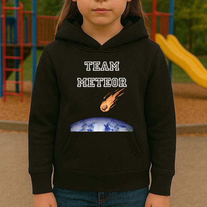 Team Meteor Crashing Into Planet Kids Hoodie