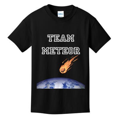Team Meteor Crashing Into Planet Kids T-Shirt