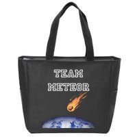 Team Meteor Crashing Into Planet Zip Tote Bag