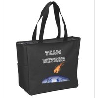 Team Meteor Crashing Into Planet Zip Tote Bag