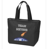 Team Meteor Crashing Into Planet Zip Tote Bag