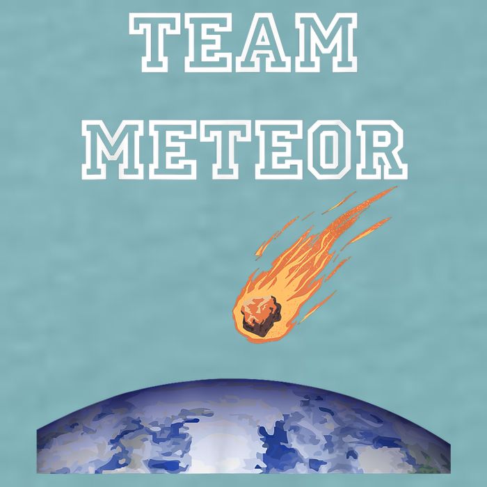 Team Meteor Crashing Into Planet Sueded Cloud Jersey T-Shirt