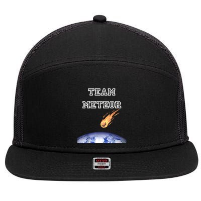 Team Meteor Crashing Into Planet 7 Panel Mesh Trucker Snapback Hat