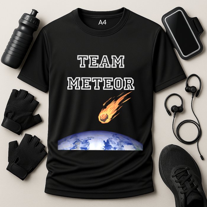 Team Meteor Crashing Into Planet Performance Shirt