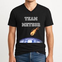Team Meteor Crashing Into Planet V-Neck T-Shirt