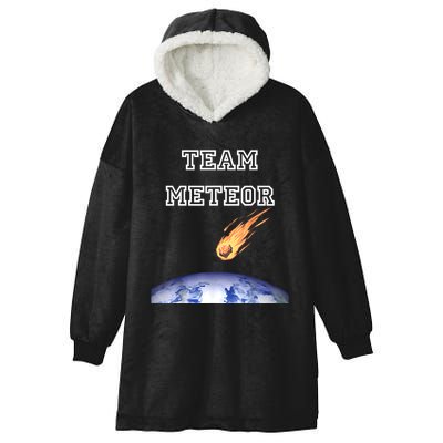 Team Meteor Crashing Into Planet Hooded Wearable Blanket
