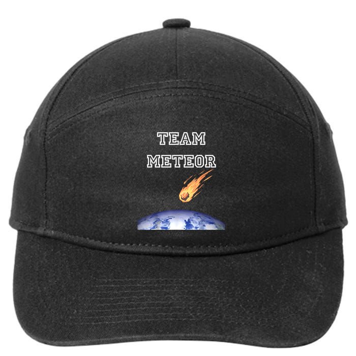 Team Meteor Crashing Into Planet 7-Panel Snapback Hat