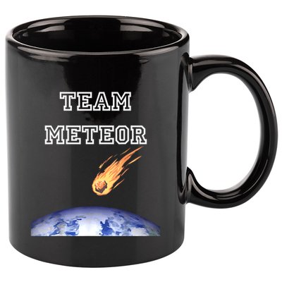 Team Meteor Crashing Into Planet 11oz C Handle Ceramic Mug