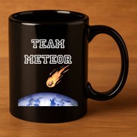Team Meteor Crashing Into Planet 11oz C Handle Ceramic Mug