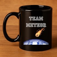 Team Meteor Crashing Into Planet 11oz C Handle Ceramic Mug