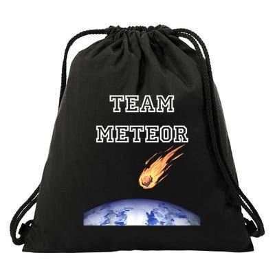 Team Meteor Crashing Into Planet Drawstring Bag