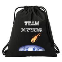 Team Meteor Crashing Into Planet Drawstring Bag