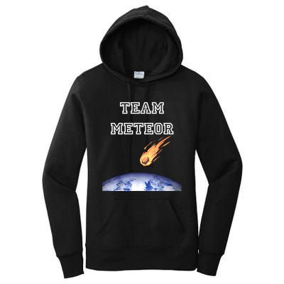Team Meteor Crashing Into Planet Women's Pullover Hoodie