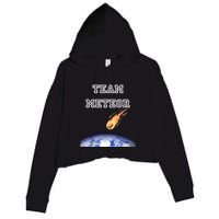 Team Meteor Crashing Into Planet Crop Fleece Hoodie