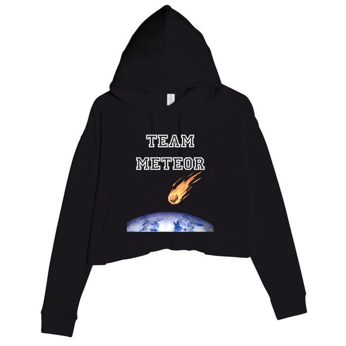 Team Meteor Crashing Into Planet Crop Fleece Hoodie