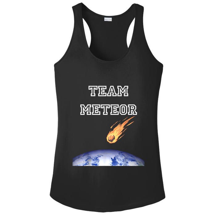 Team Meteor Crashing Into Planet Ladies PosiCharge Competitor Racerback Tank