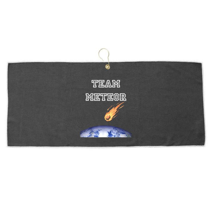 Team Meteor Crashing Into Planet Large Microfiber Waffle Golf Towel