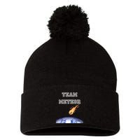 Team Meteor Crashing Into Planet Pom Pom 12in Knit Beanie