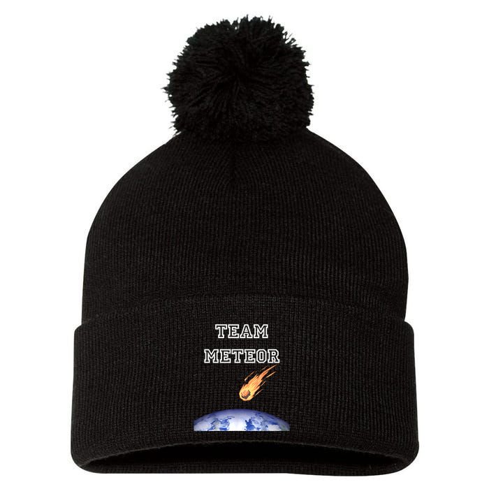 Team Meteor Crashing Into Planet Pom Pom 12in Knit Beanie