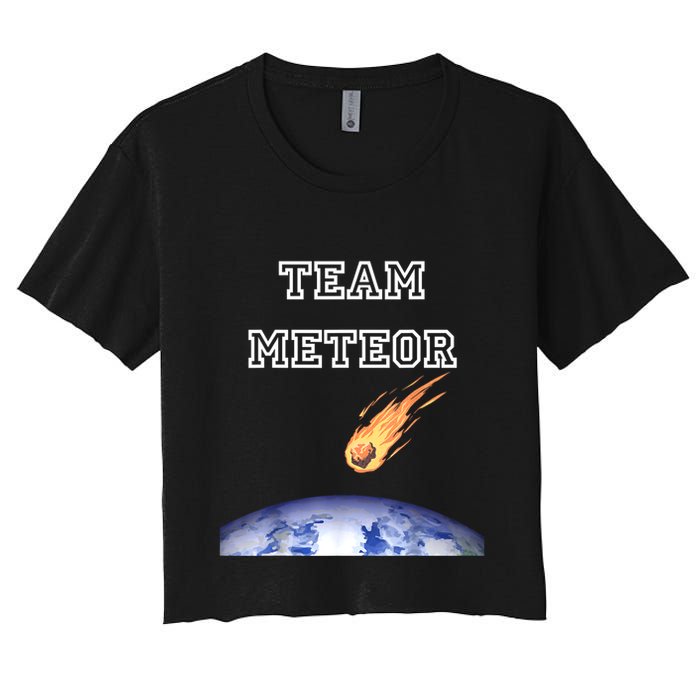 Team Meteor Crashing Into Planet Crop Top