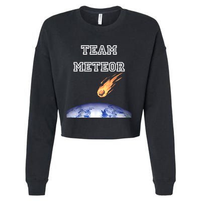Team Meteor Crashing Into Planet Cropped Pullover Crew