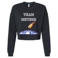 Team Meteor Crashing Into Planet Cropped Pullover Crew